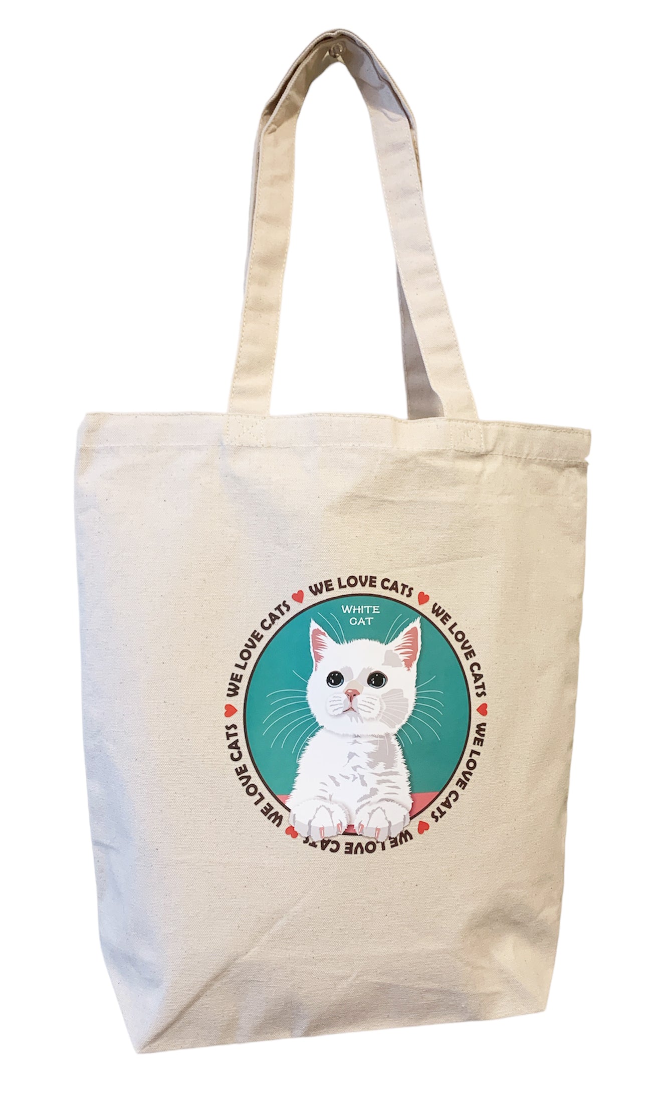 le Bonbon(ル ボンボン)　トートバッグ 白猫 White Cat 猫 イラスト バッグ