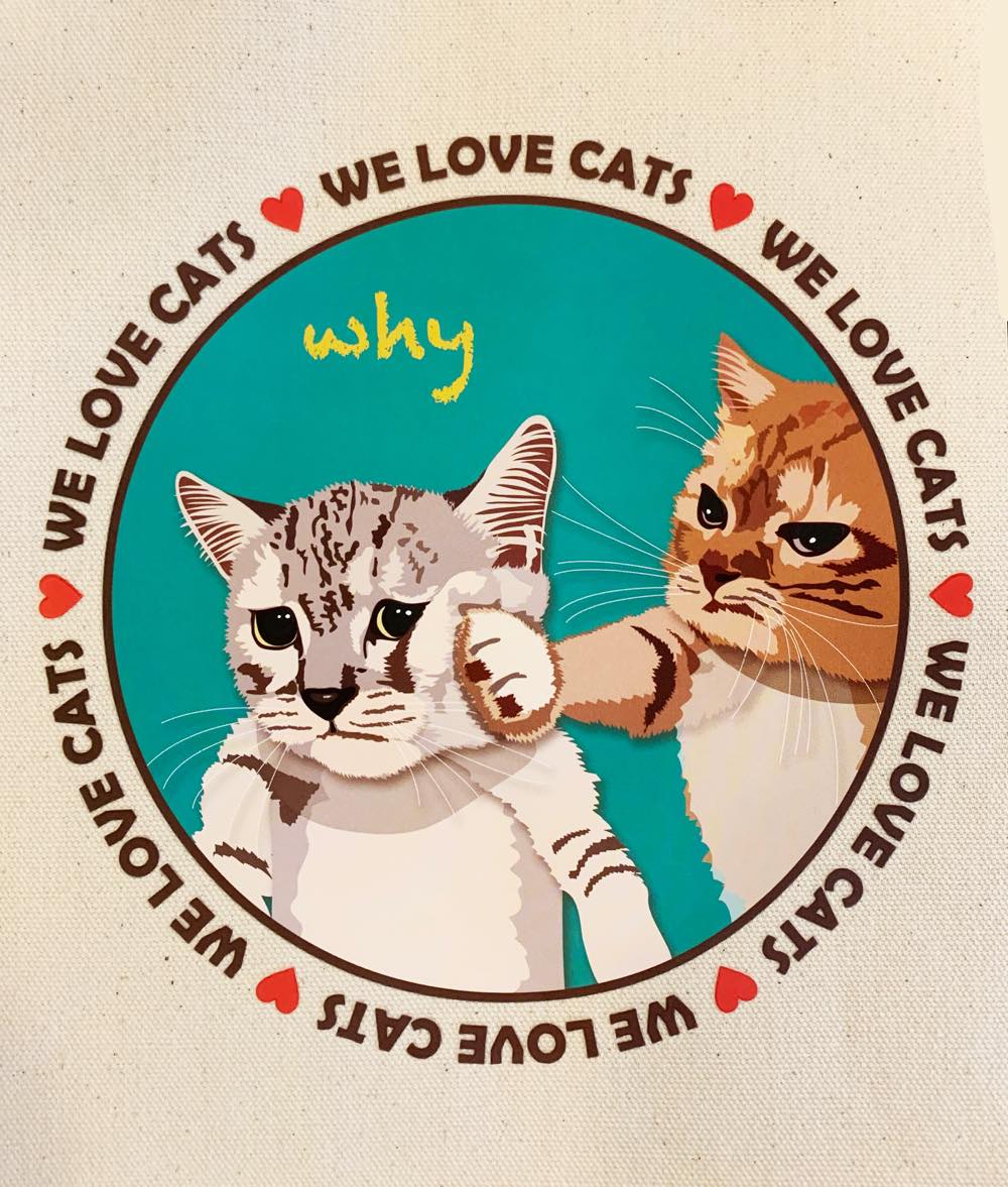 le Bonbon(ル ボンボン)　トートバッグ なんでやねん What's the matter? 猫 イラスト バッグ