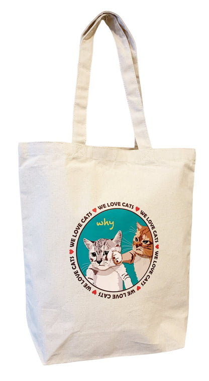 le Bonbon(ル ボンボン)　トートバッグ なんでやねん What's the matter? 猫 イラスト バッグ