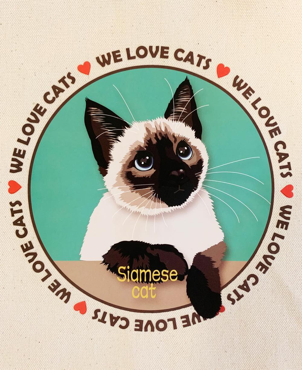 le Bonbon(ル ボンボン)　トートバッグ シャムネコ Siamese Cat 猫 イラスト バッグ