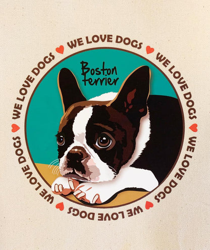 le Bonbon(ル ボンボン)　トートバッグ ボストンテリア Boston Terrier 犬イラスト バッグ