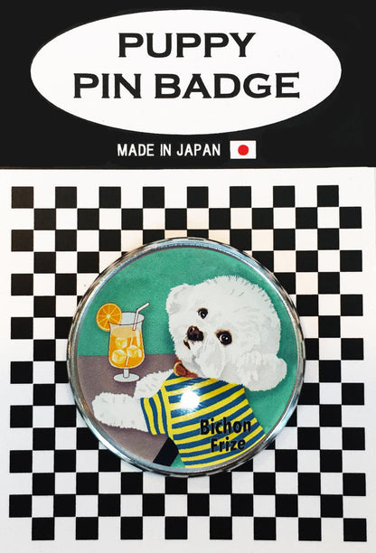 le Bonbon(ル ボンボン) ピンバッジ 犬 ビションフリーゼ ジュース ME ピンバッチブローチ 犬 ピンバッジ 犬 ブローチ 犬