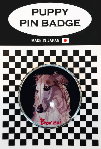 le Bonbon(ル ボンボン) ピンバッジ 犬  ボルゾイ BK バッチブローチ 犬 ピンバッジ 犬 ブローチ 犬
