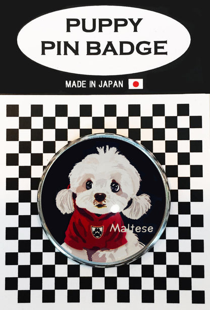 le Bonbon(ル ボンボン) ピンバッジ 犬 マルチーズ 3 BK バッチブローチ 犬 ピンバッジ 犬 ブローチ 犬