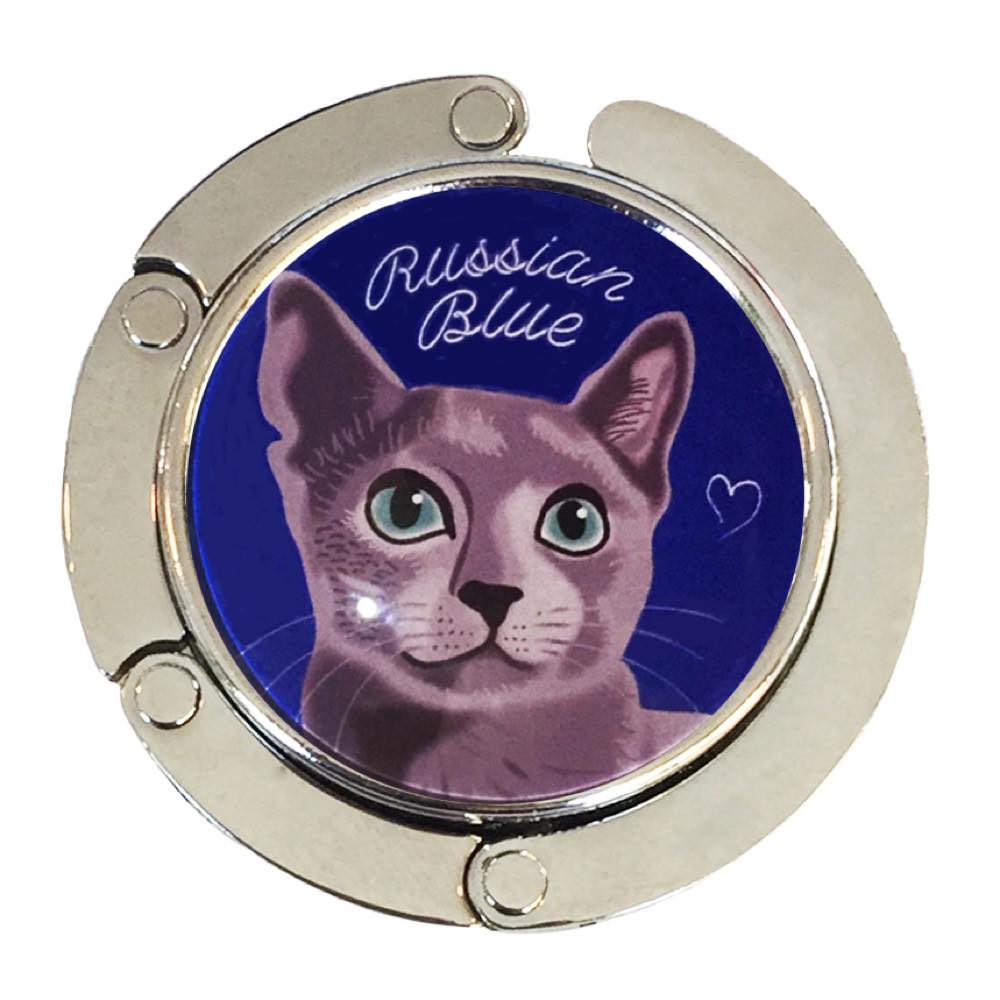 バッグハンガー ロシアンブルー Ｎｖ バッグフック バッグ掛け 猫 バッグハンガー